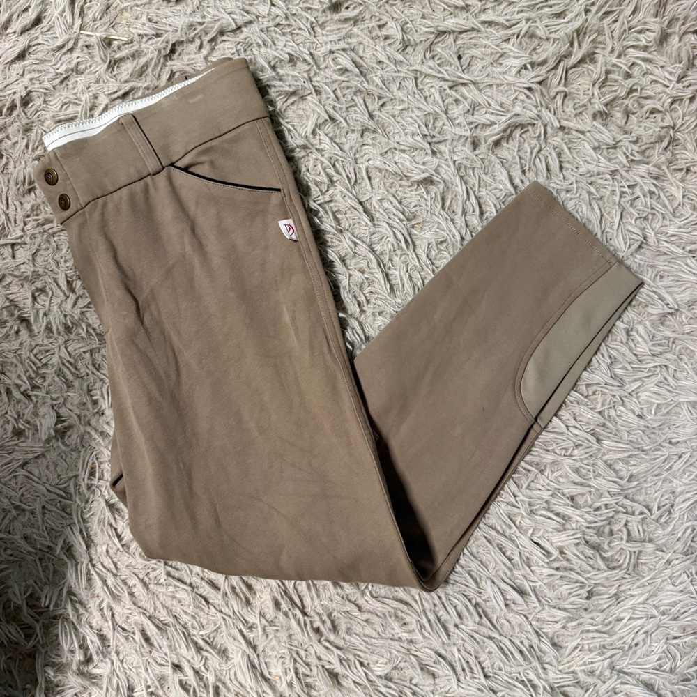 Women’s XL Tan Devon Aire Knee Patch Horseback Riding Breeches